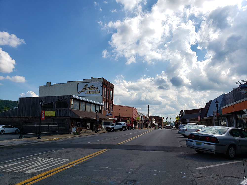 The Alabama Historic Martins Building in Fort Payne, Alabama, Faces